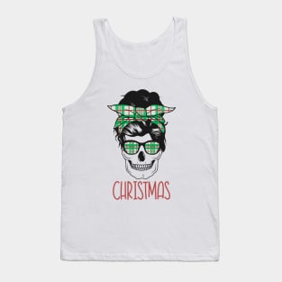 Messy Bun Mom Christmas Tank Top